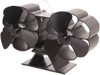 HS flamingo Ventilátor na kamna dvouhlavý, černý HSF17-270