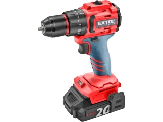 Vrtací šroubovák aku s příklepem SHARE20V brushless 2Ah EXTOL PREMIUM 8891808
