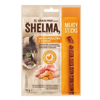 Shelma Sticks s drůbežím a kurkumou GF 15 g
