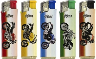 Zapalovač piezo s dekorem Motorbike