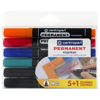 Popisovač permanentní Centropen 8566/5+1 sada 6ks