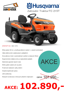 HUSQVARNA TC 215T Zahradní traktor 9707277-01