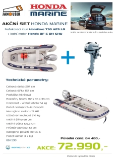 Honda Marine HonWave T 30 AE3 LG Nafukovací člun + lodní motor BF 5 DH SHU AKCE