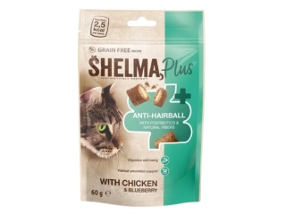 Shelma Cat Snack Anti-hairball polštářky GF 60 g