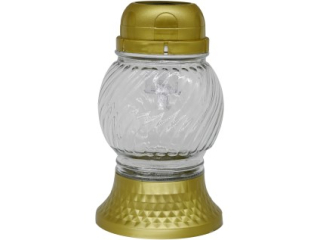 Madona Hřbitovní Sklo LED 17cm baňka zlatá