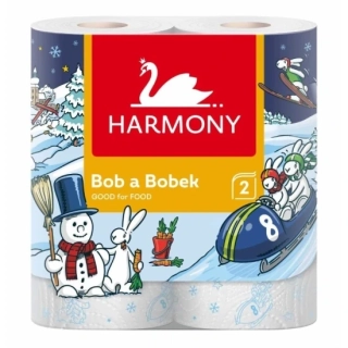 Harmony kuchyňské utěrky Bob & Bobek 2vrstvé, 90 útržků, 2 role