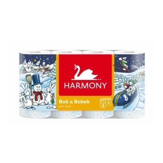 Papír toaletní Bob a Bobek Harmony Winter 3vrstvý 8 rolí