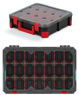 Organizér TITAN - 21 přihrádek (přepážky), 598x390x110 mm - průhledné víko Kisternberg KTI6040S-CG6U