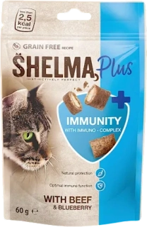 Shelma snack GF kočka Immunity polštářky 60g - 18484