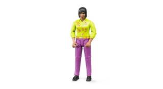 BRUDER 60403 Figurka žena – růžové džíny, střední odstín pleti