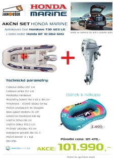 Honda Marine HonWave T 30 AE3 LG Nafukovací člun + lodní motor BF 10 DK2 SHU AKCE