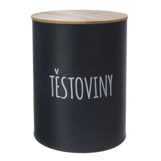 Dóza plech/bambus pr. 13cm Těstoviny BLACK