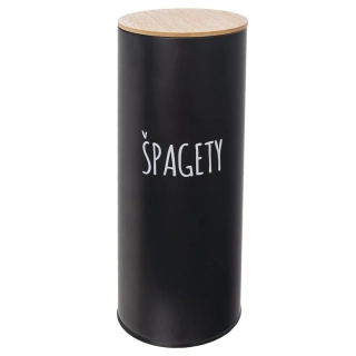 Dóza plech/bambus pr. 11cm Špagety BLACK
