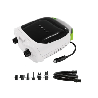 PADDLEBOARDGURU PBG 9 Elektrická AKU vzduchová pumpa k člunům a paddlebordům 12V/4000 mAh s LCD displejem, dobíjecí – 20 PSI