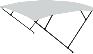 Bimini Skládací hliníkové čtyřramenné L225 x W150-170 x H129 světle šedé, černý rám EVAL 00728-16LGR/TBK