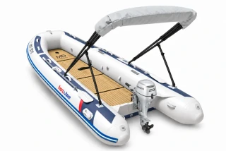 Honda HonWave T40 AE3 LG + motor Honda BF20 D3 SHU – EVA podlaha Camel / Black – šedočerná stříška bimini 2027