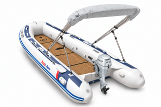Honda HonWave T40 AE3 LG + motor Honda BF20 D3 SHU – EVA podlaha Light Brown / Black – šedá stříška bimini 2027