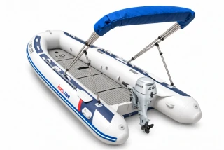 Honda HonWave T40 AE3 LG + motor Honda BF20 D3 SHU – EVA podlaha Smoke Grey / Black – modrá stříška bimini 2027