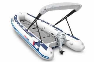 Honda HonWave T40 AE3 LG + motor Honda BF20 D3 SHU – EVA podlaha Smoke Grey / Black – šedočerná stříška bimini 2027