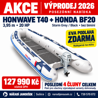 Honda HonWave T40 AE3 LG + motor Honda BF20 D3 SHU – EVA podlaha Storm Grey / Black 2026