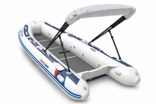 Honda HonWave T40 AE3 LG + motor Honda BF20 D3 SHU – EVA podlaha Storm Grey / Black – šedočerná stříška bimini