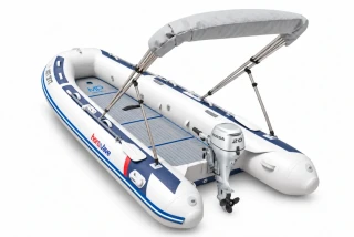 Honda HonWave T40 AE3 LG + motor Honda BF20 D3 SHU – EVA podlaha Storm Grey / Dark Blue – šedá stříška bimini 2027