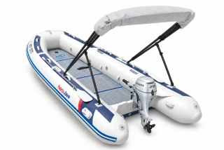 Honda HonWave T40 AE3 LG + motor Honda BF20 D3 SHU – EVA podlaha Storm Grey / Dark Blue – šedočerná stříška bimini 2027