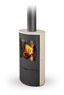 Krbová kamna ROMOTOP EVORA 10, keramika slonová kost matná 92360, 5,1 kW