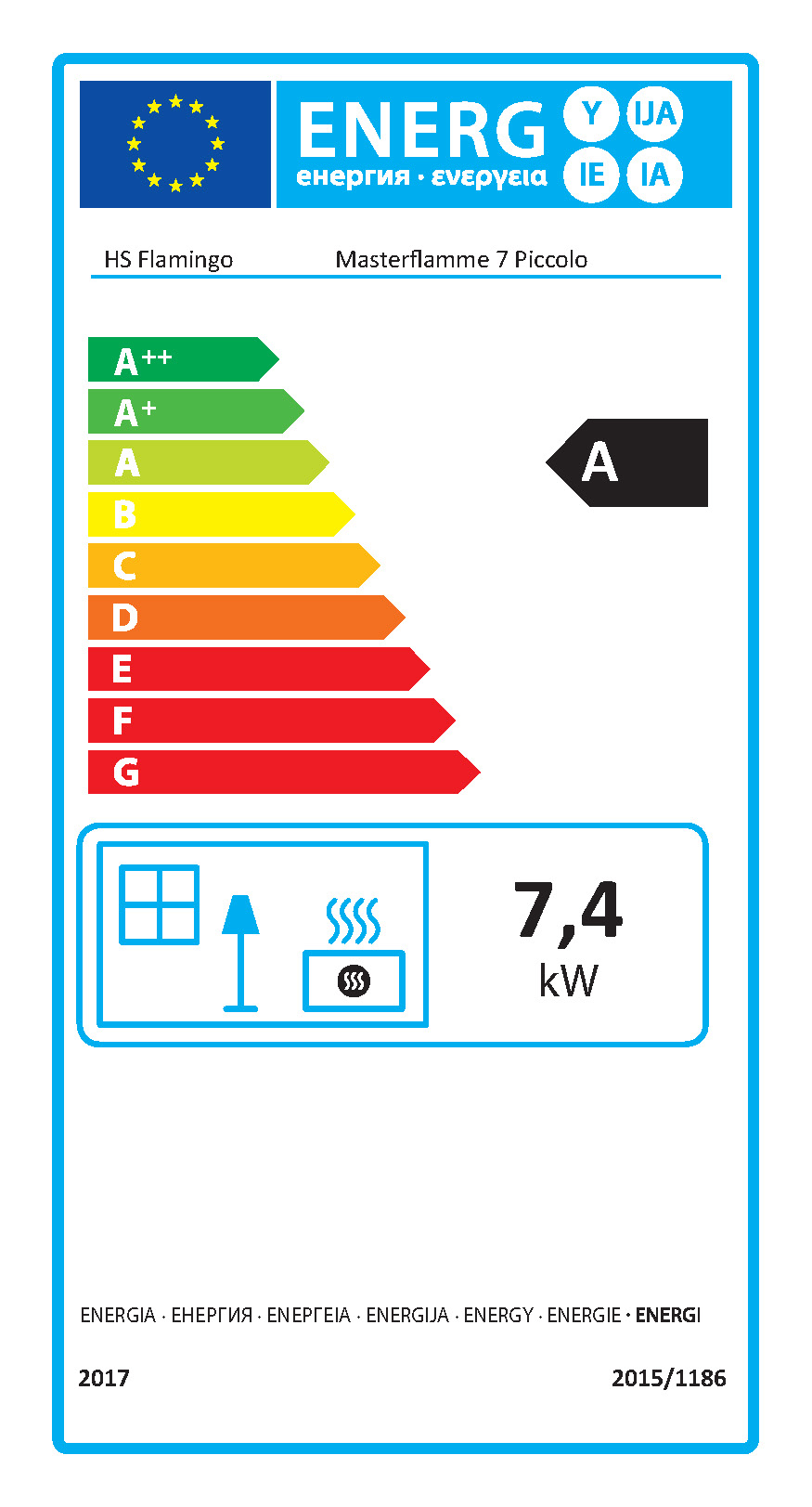 HS Flamingo PICCOLO II Černá HSF41-002 - energetický štítek