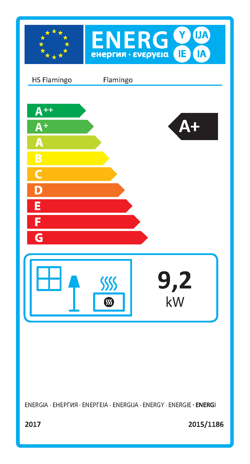 HS Flamingo AMOS Šedá HSF02-027 - energetický štítek